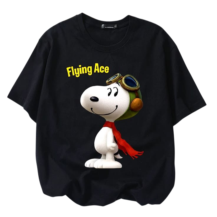 Snoopy Colorful Letter Tee Kids – Black