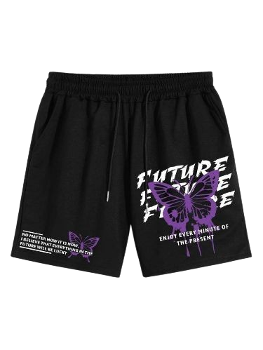 Graffiti Butterfly Graphic Shorts