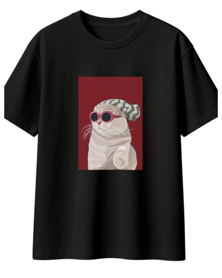Cool Cat Graphic Cotton Tee