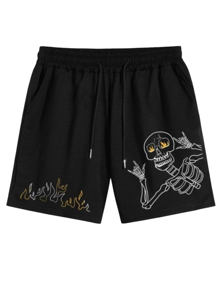 Cool Skeleton Graphic Shorts