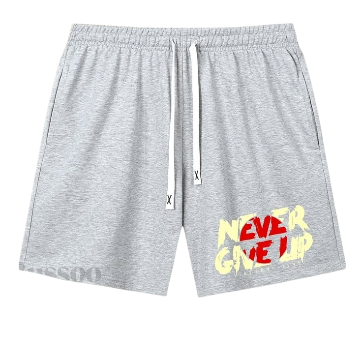 Never Give Up Graphic Shorts