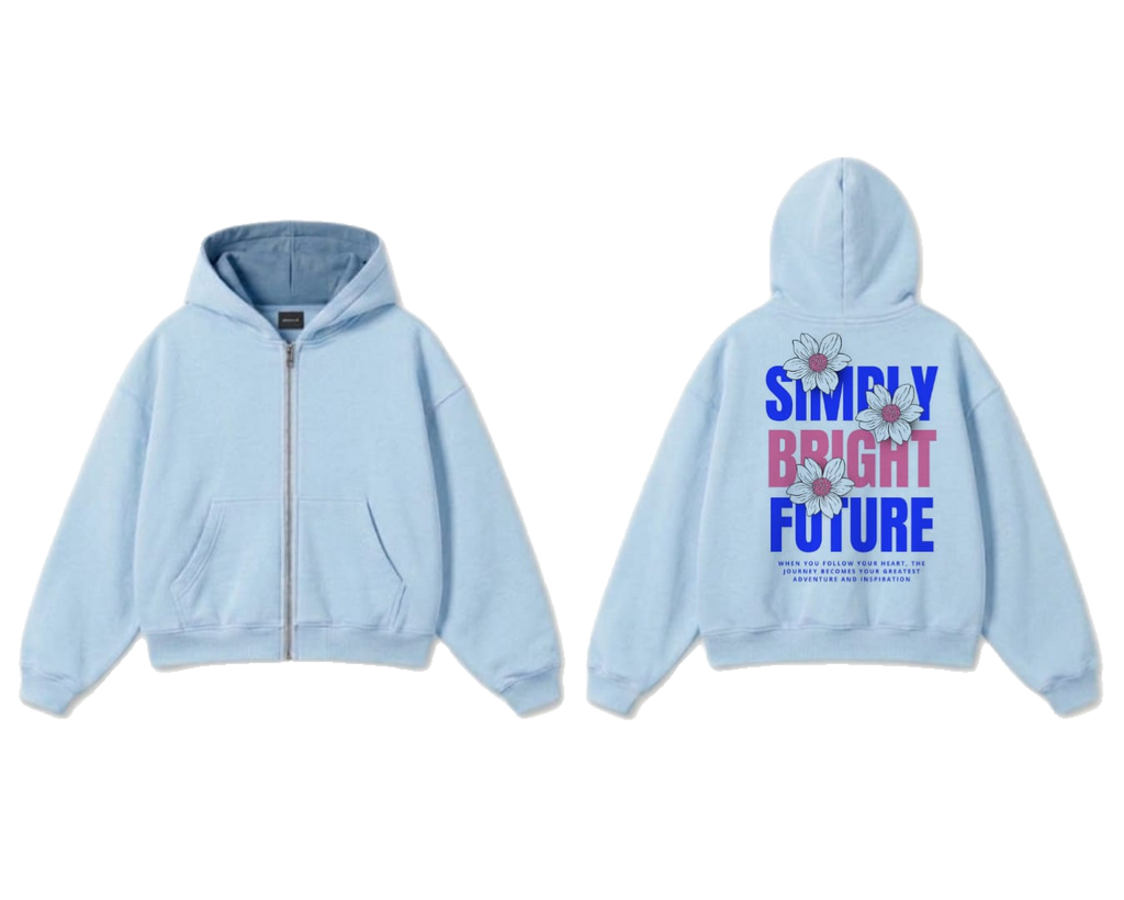 Simple Bright Future Zip-Up Hoodie