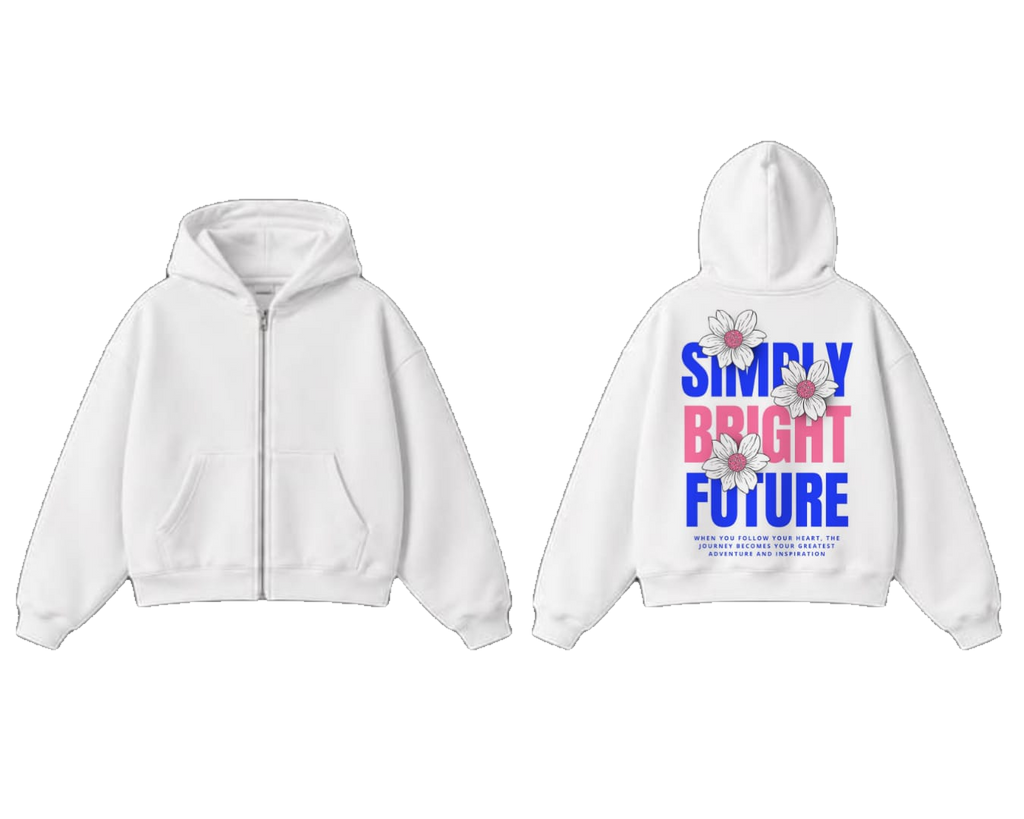 Simple Bright Future Zip-Up Hoodie
