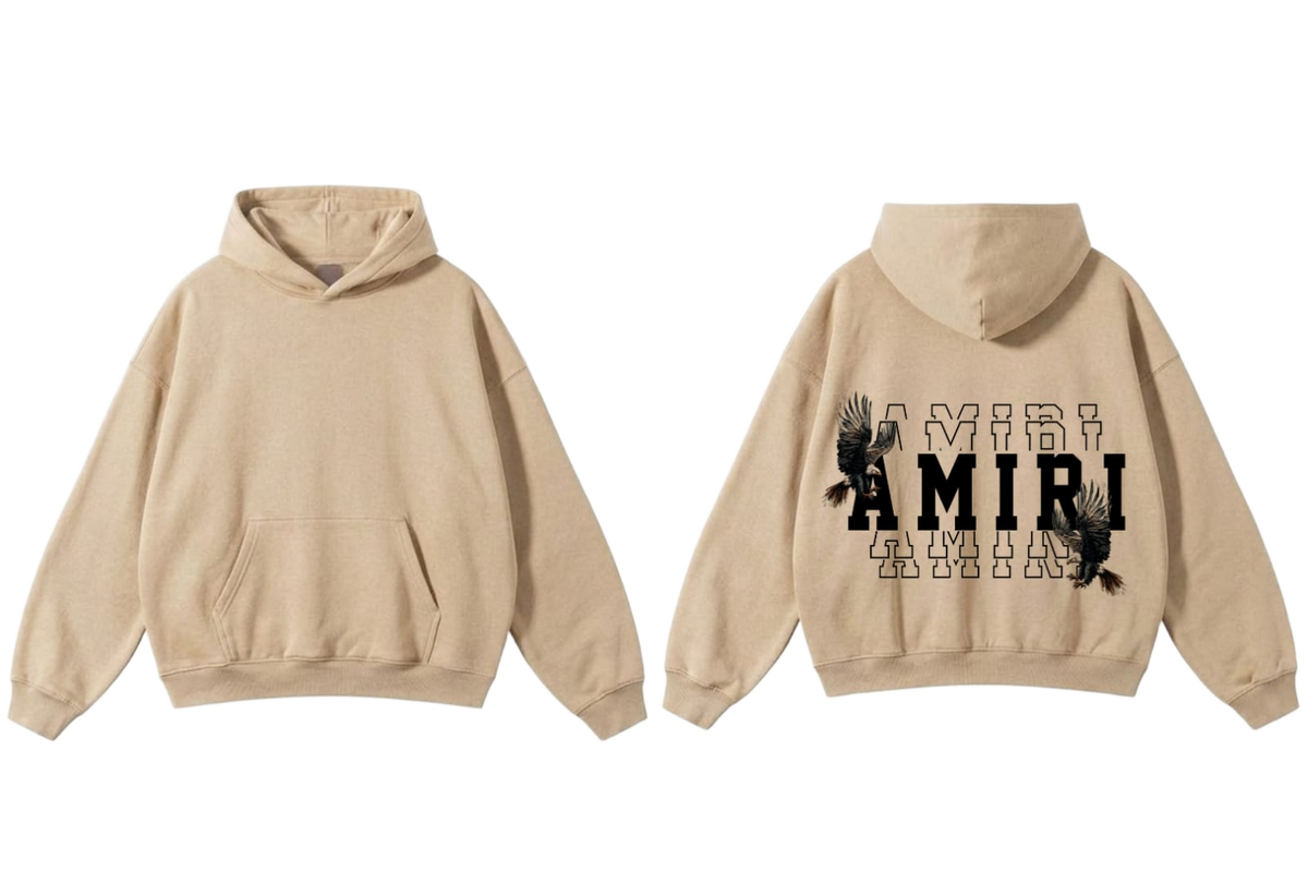 Amiri Eagle Graphic Hoodie - Beige
