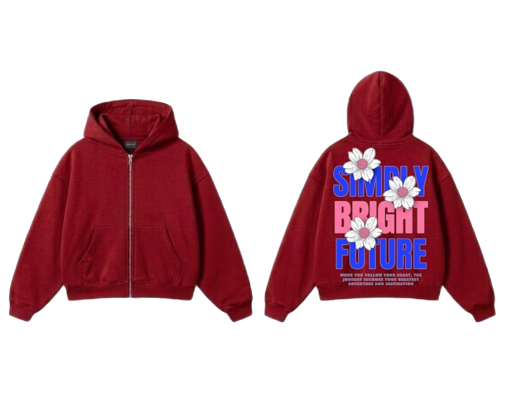 Simple Bright Future Zip-Up Hoodie