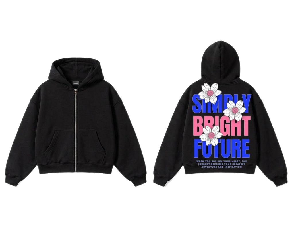 Simple Bright Future Zip-Up Hoodie