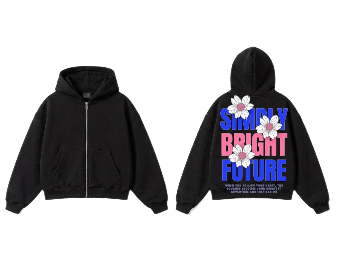 Simple Bright Future Zip-Up Hoodie