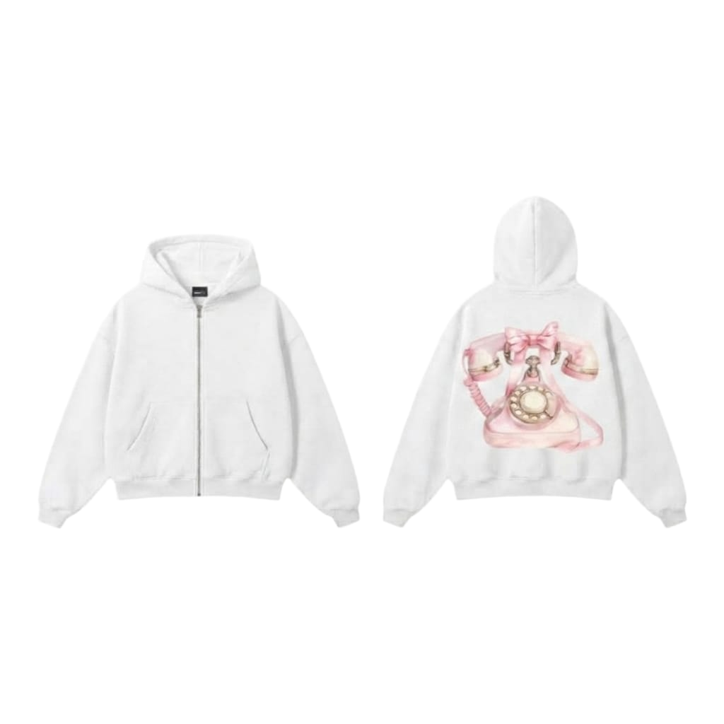 Pink Rotary Phone Zip-Up - Royal Blue