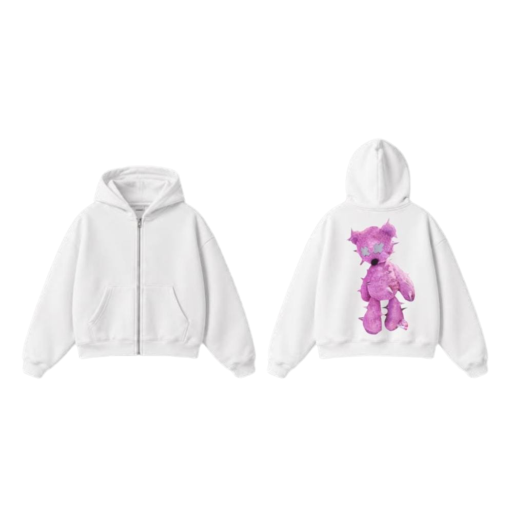 Pink Teddy Zip-Up Hoodie