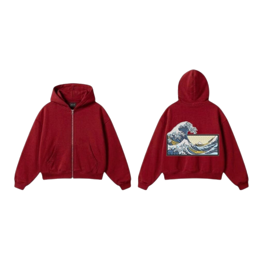 Ocean Wave Zip-Up Hoodie