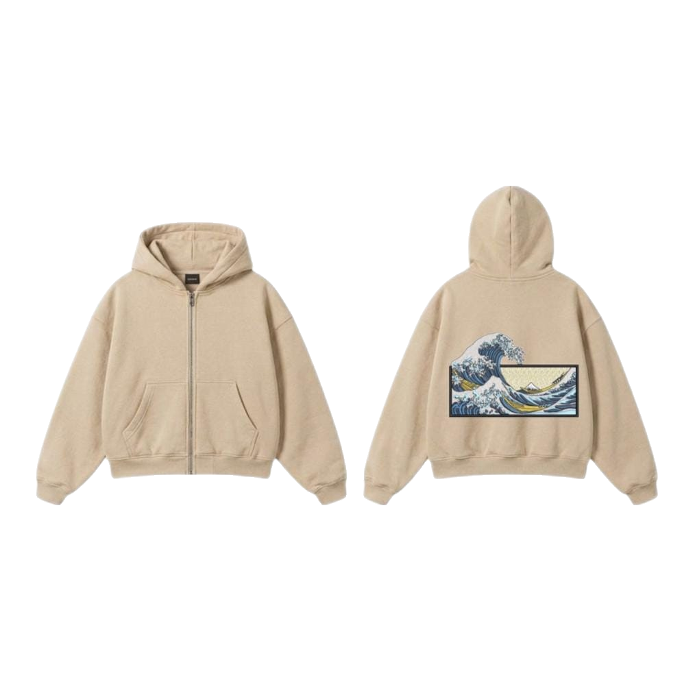 Ocean Wave Zip-Up Hoodie