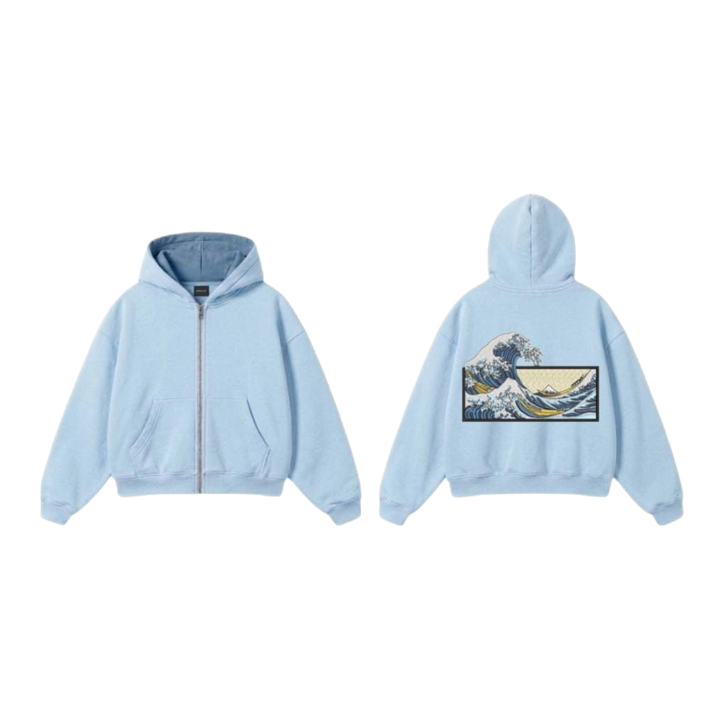 Ocean Wave Zip-Up Hoodie