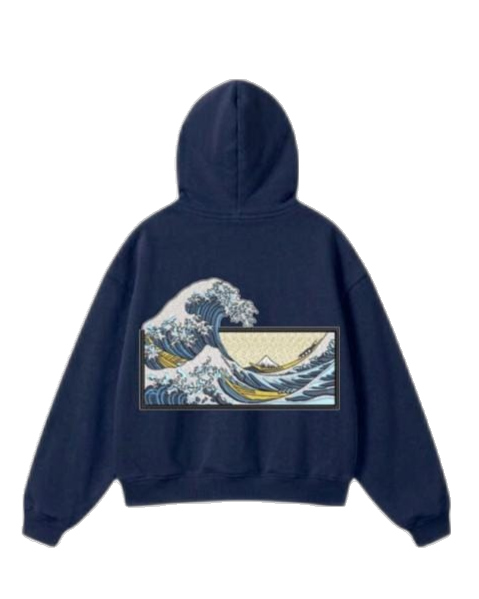 Ocean Wave Zip-Up Hoodie