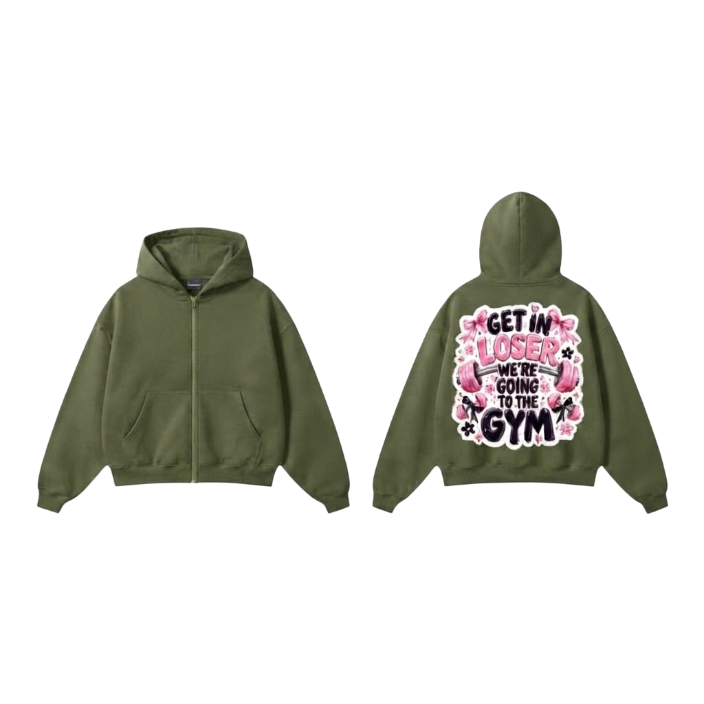 Get In Loser Gym Zip-Up - Black