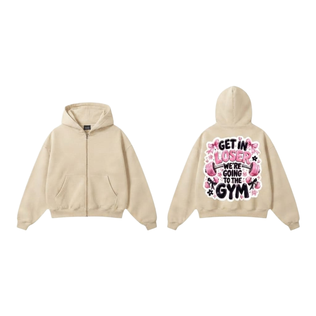 Get In Loser Gym Zip-Up - Army Green