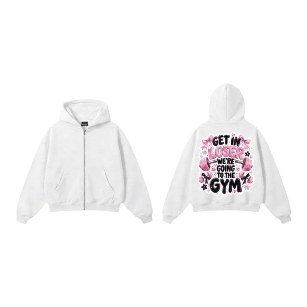 Get In Loser Gym Zip-Up - White