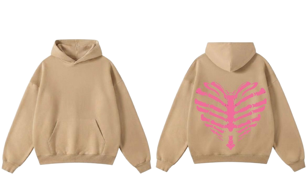 Skeleton Heart Hoodie - Sand