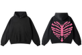 Skeleton Heart Hoodie - Black