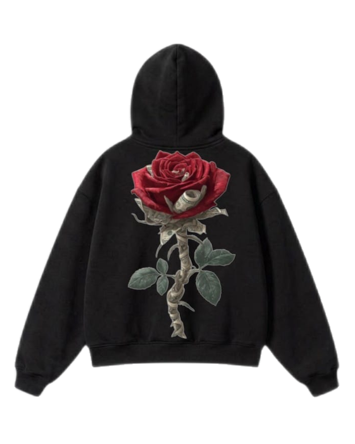 Red Rose Zip-Up Hoodie