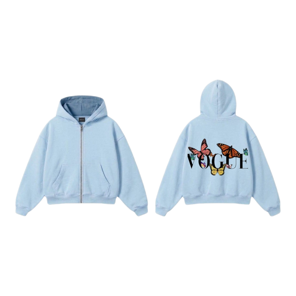 VOGUE Butterfly Zip-Up Hoodie