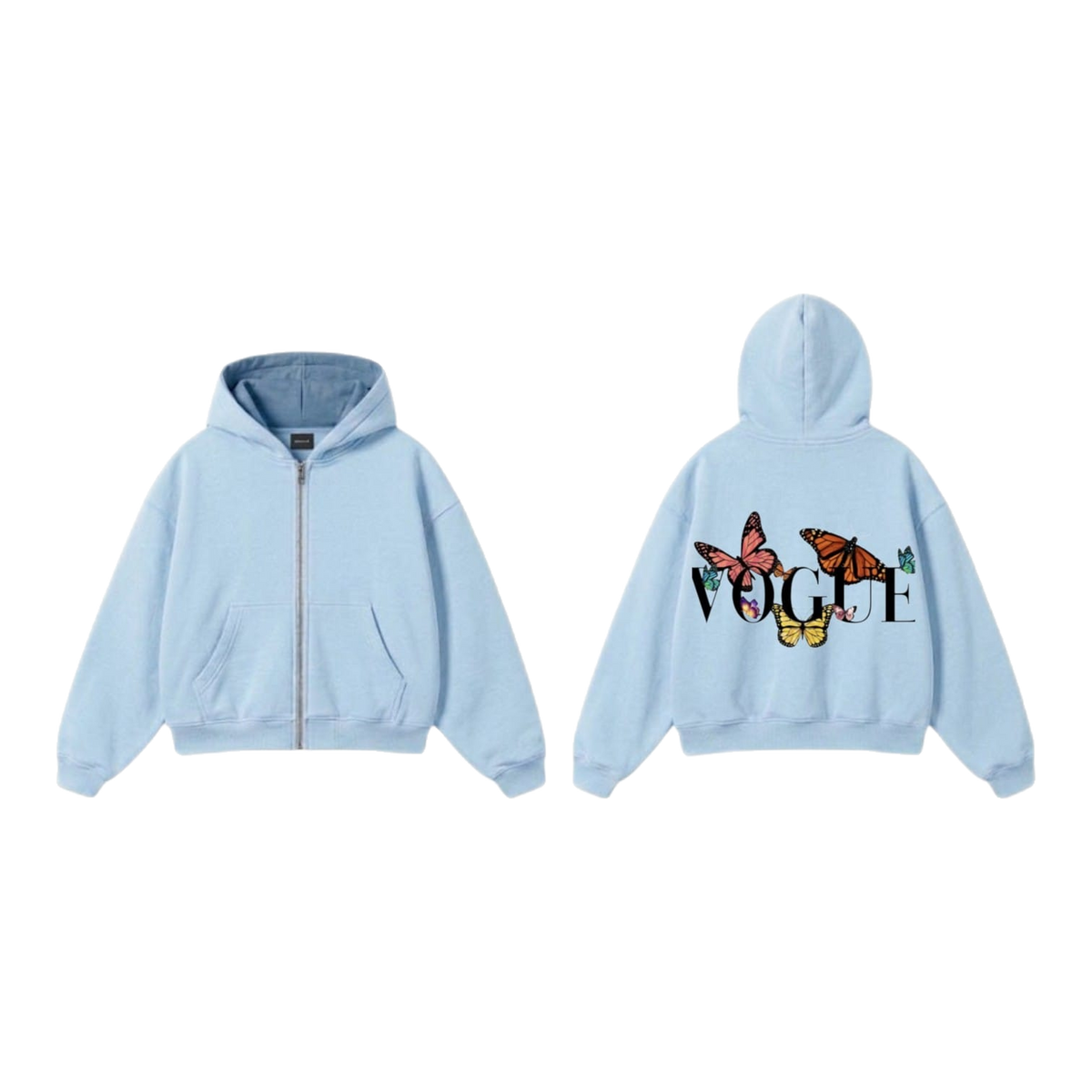 VOGUE Butterfly Zip-Up Hoodie