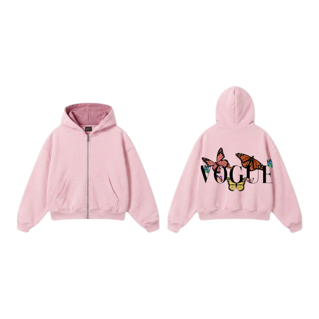 VOGUE Butterfly Zip-Up Hoodie