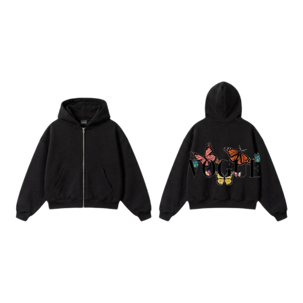 VOGUE Butterfly Zip-Up Hoodie