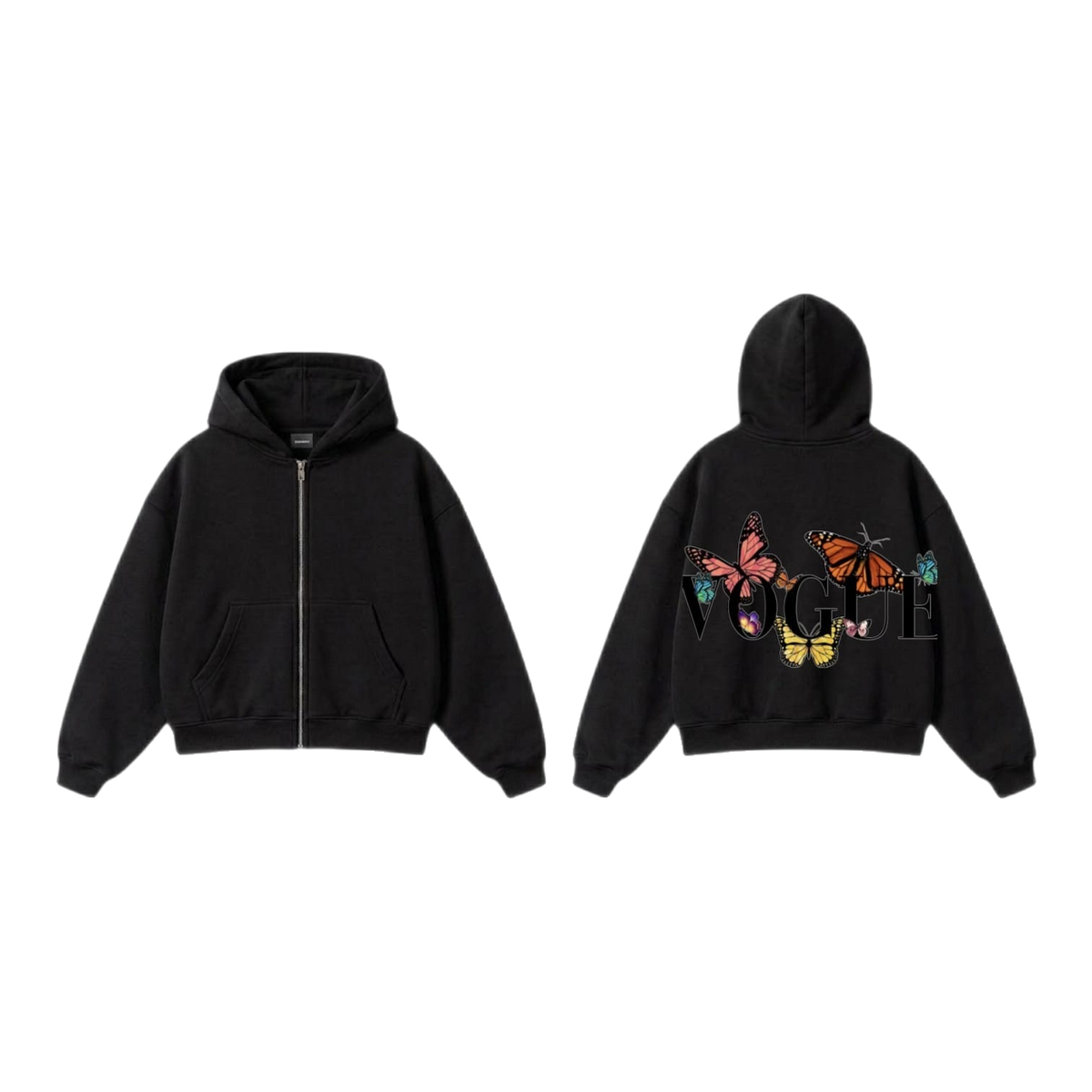 VOGUE Butterfly Zip-Up Hoodie