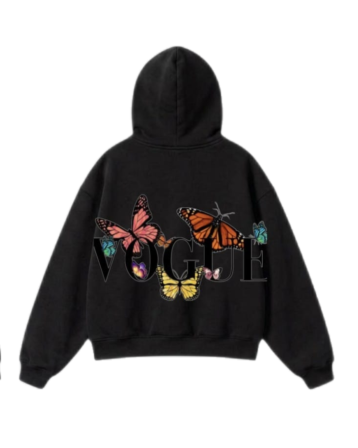 VOGUE Butterfly Zip-Up Hoodie