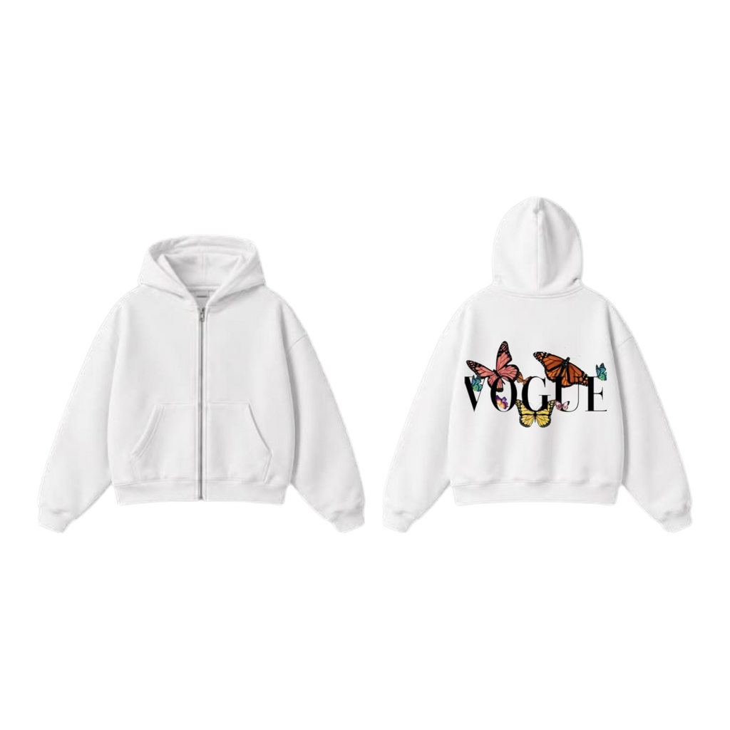 VOGUE Butterfly Zip-Up Hoodie