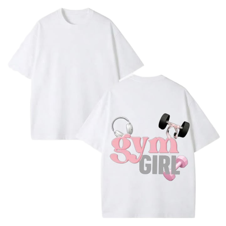 Gym Girl Oversized Tee in White