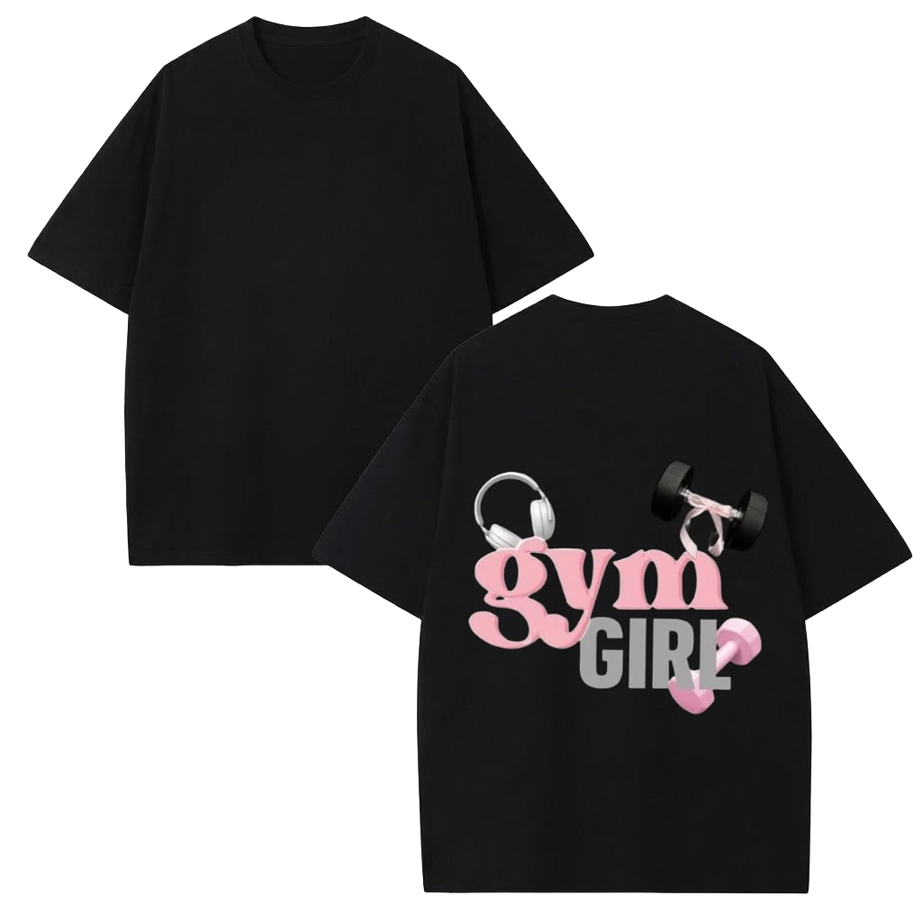 Gym Girl Oversized Tee in Black