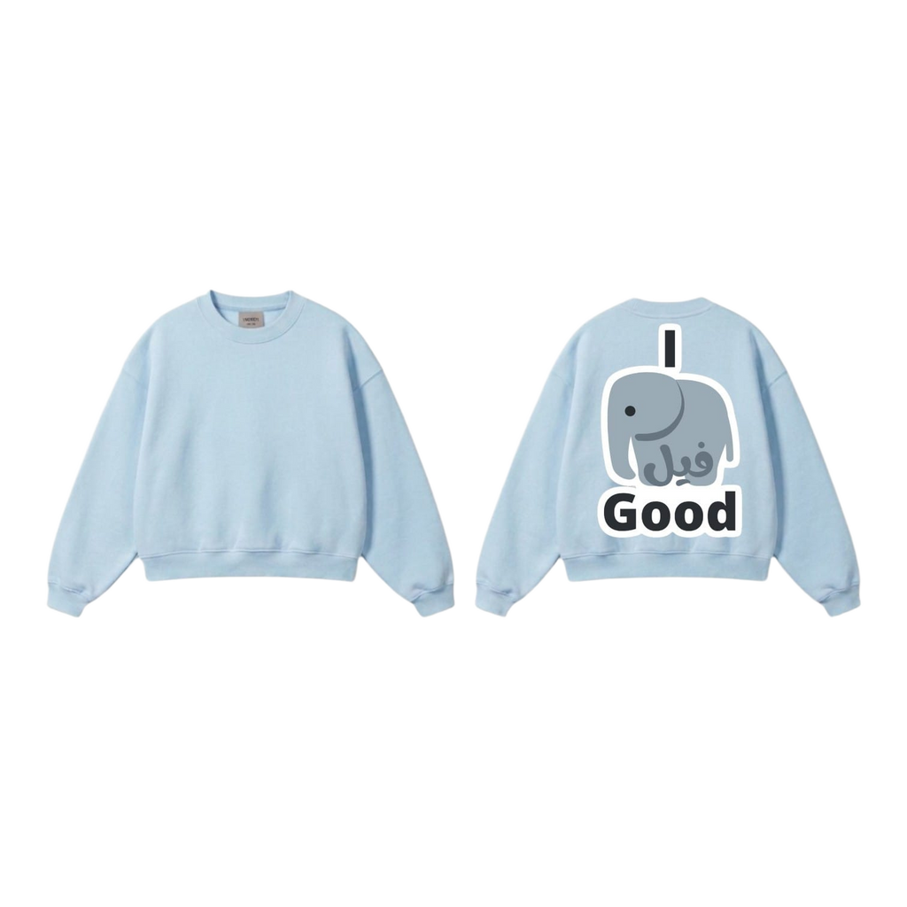 I فيل Good Sweatshirt - Baby Blue