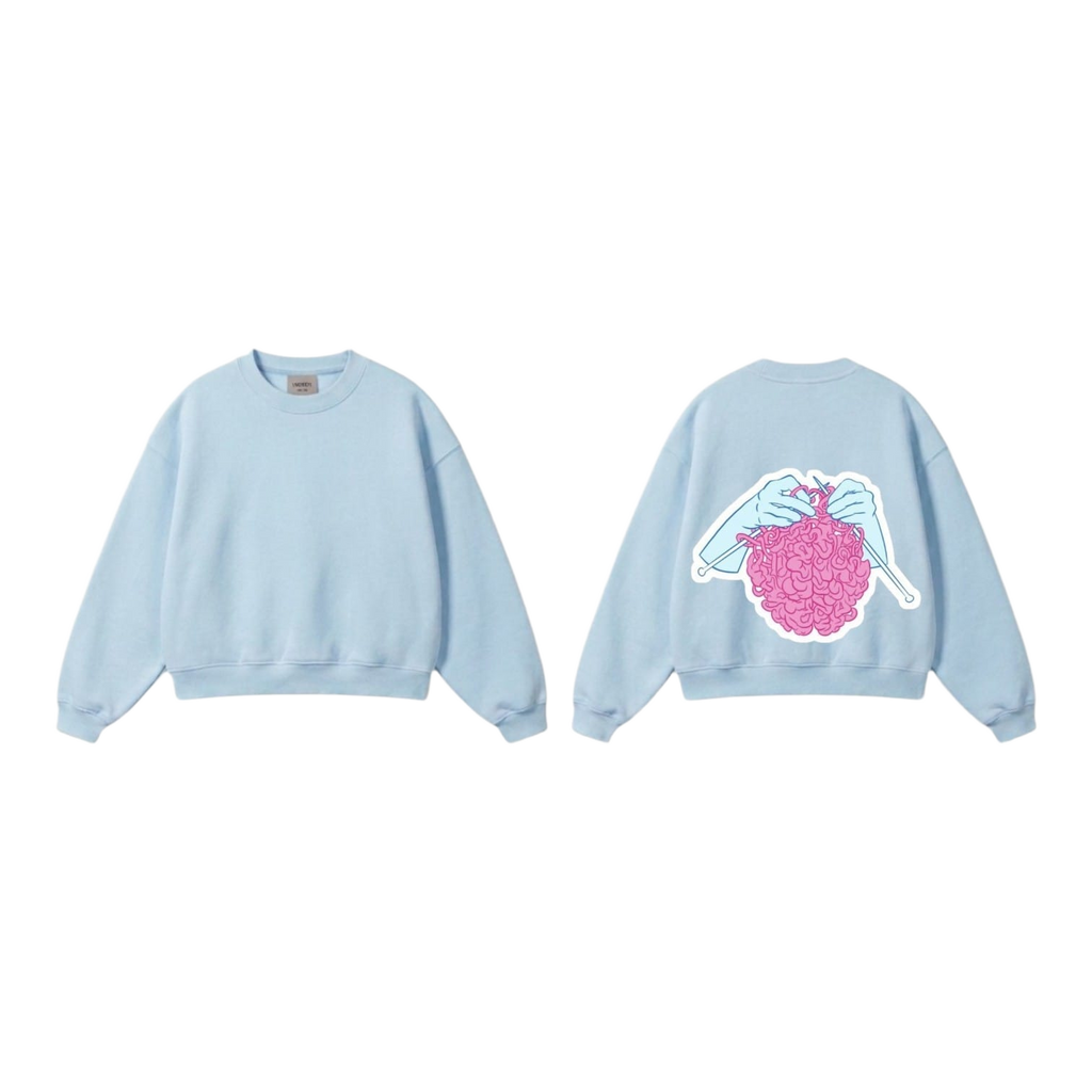 Brain Knitting Sweatshirt - Blue