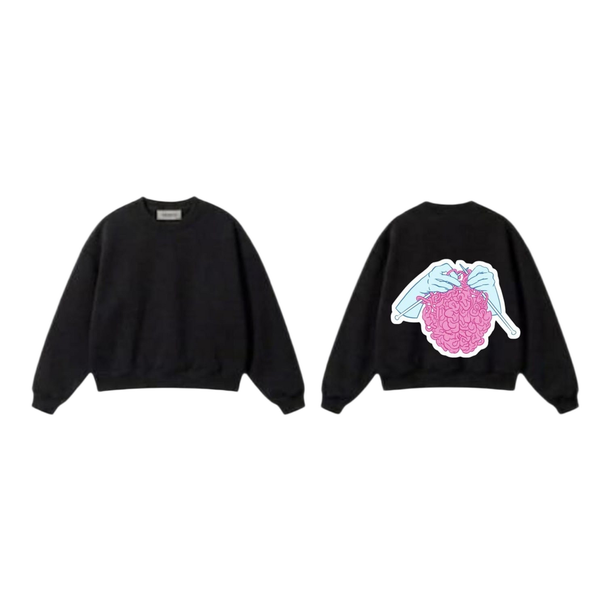 Brain Knitting Sweatshirt - White
