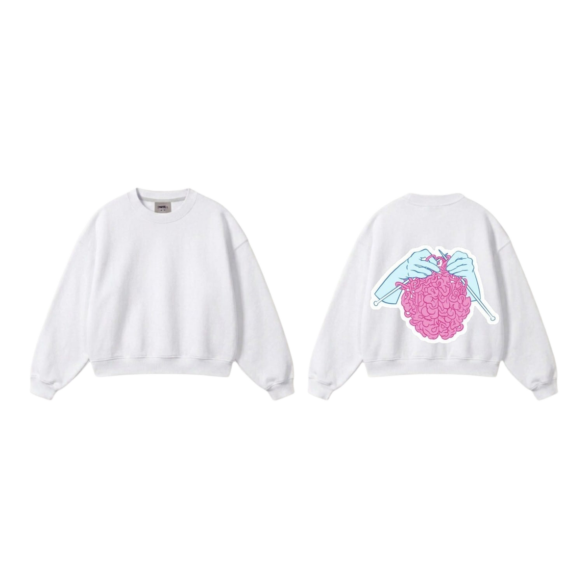 Brain Knitting Sweatshirt - Pink