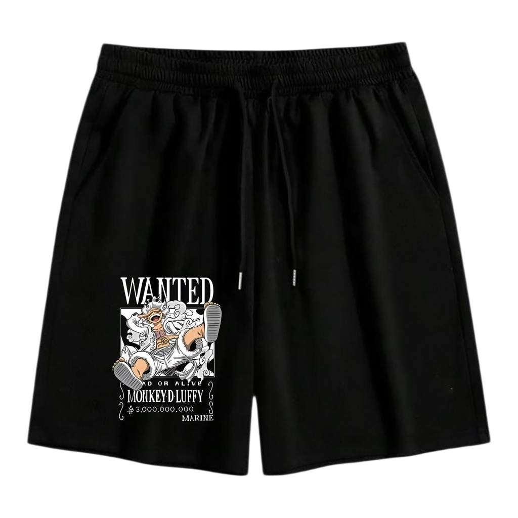 Luffy Wanted Shorts in Beige