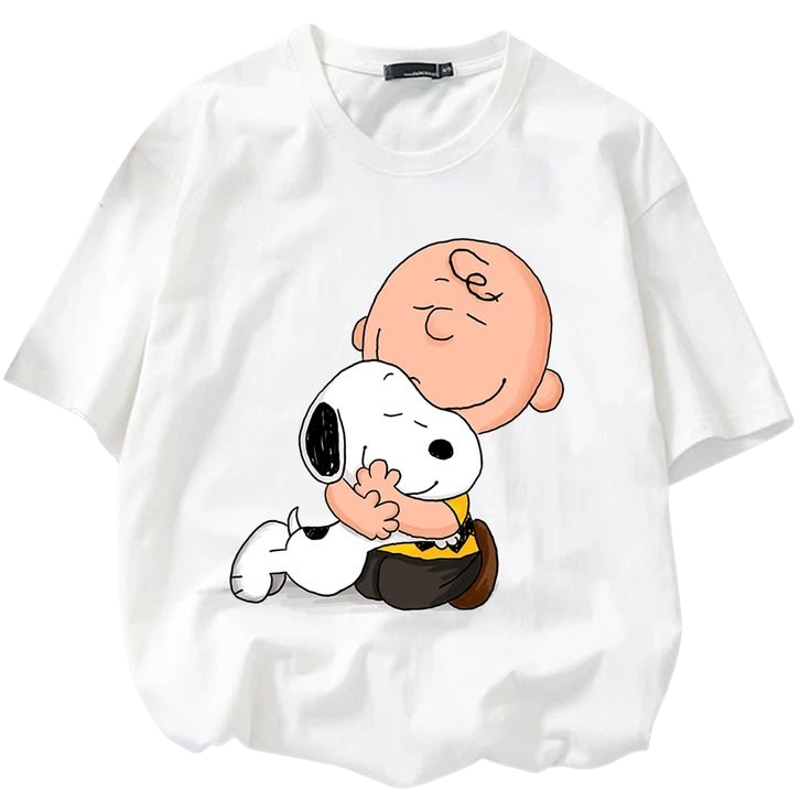 Snoopy & Charlie Brown Hug Tee – White