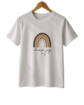Boho Rainbow Graphic Cotton Tee