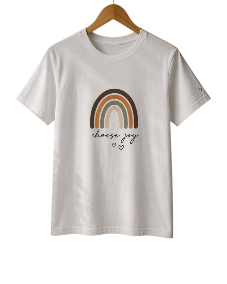 Boho Rainbow Graphic Cotton Tee