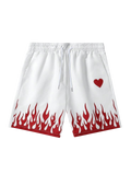 Red Flames Graphic Shorts