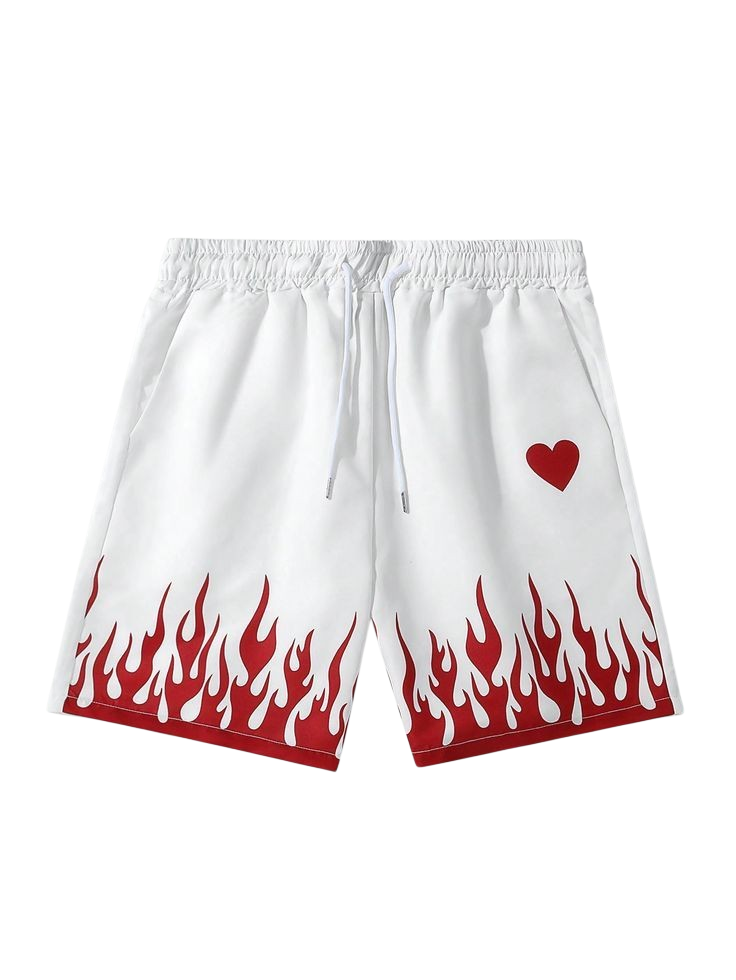 Red Flames Graphic Shorts