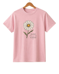 Pink Flower Graphic Cotton Tee