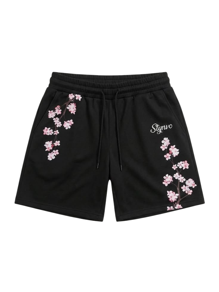 Cherry Blossom Shorts – Black