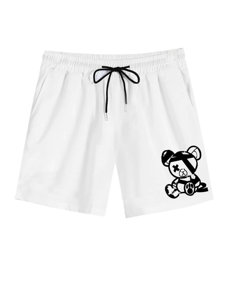 Broken Teddy Bear Shorts – White